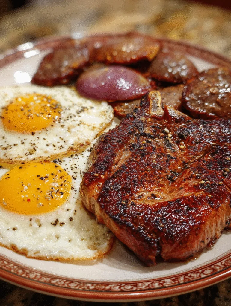 Carnivore Diet Food List: What to Eat and What to Skip for Optimal Results Carnivore Meal Prep Ideas Grilled ribeye steak, sunny-side-up eggs, and seared beef liver slices on a plate, seasoned with salt and pepper part of a high-protein carnivore diet meal for carnivore diet food list