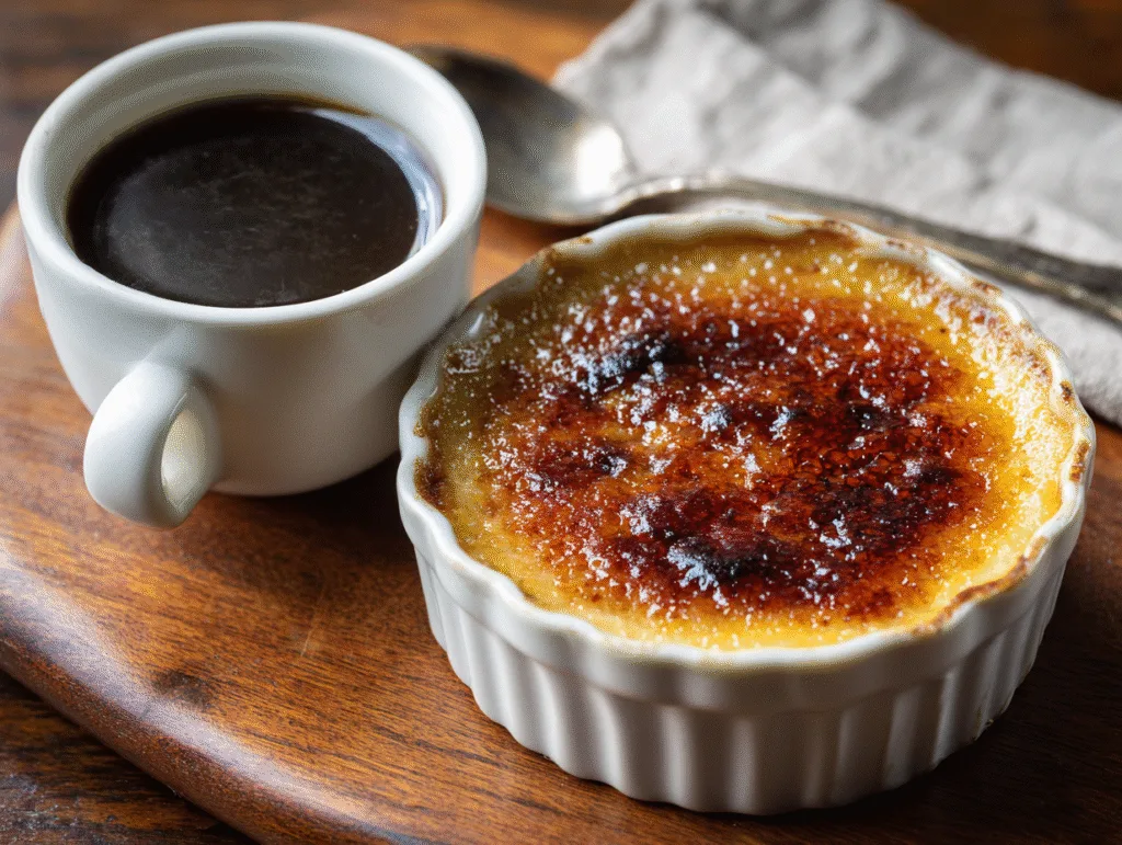 Carnivore Crème Brûlée: The Ultimate Low‑Carb, High‑Fat Dessert for Carnivore Diets Carnivore Crème Brûlée Carnivore Crème Brûlée served with black coffee on a wooden board