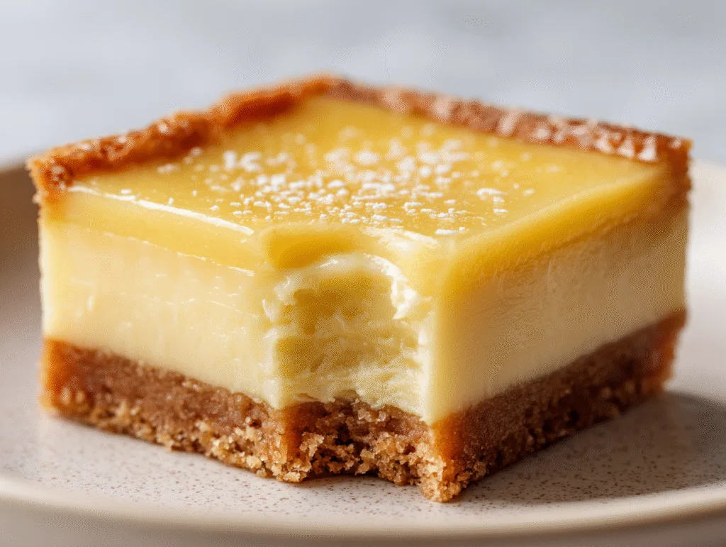 Carnivore Dessert Bars: A Low‑Carb, Animal-Based Treat for Keto and Carnivore Diets Carnivore Dessert Bars Close-up of a creamy carnivore custard bar with a golden top and buttery crust, showing a bite taken out.