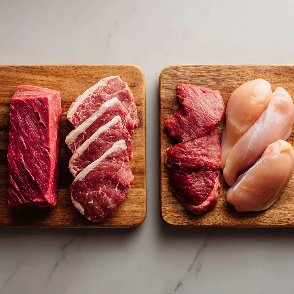 Best Cuts of Meat for Carnivore Diet Best cuts of meat for carnivore diet Fatty and lean meat cuts arranged side-by-side Best Cuts of Meat for Carnivore Diet