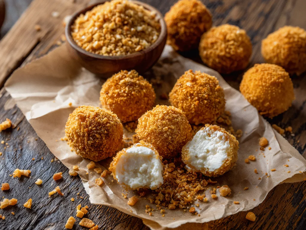 Cream Cheese Bites: Simple, Low-Carb Carnivore Desserts You’ll Love Cream Cheese Bites Crispy fried cream cheese bites with golden crumb coating and a soft creamy center.