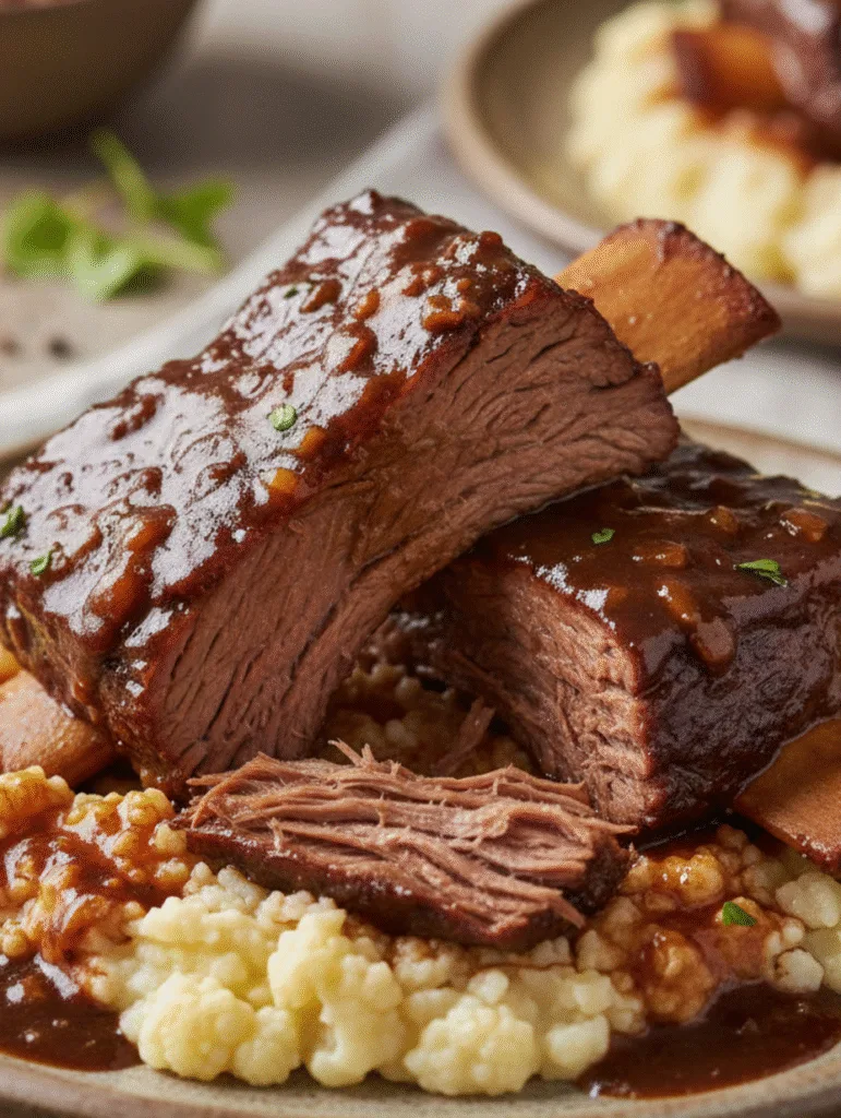 Slow Cooked Beef Short Ribs, A Hearty, Fall-Off-The-Bone Dinner Idea Carnivore Smash Burger Patties Tender slow-cooked beef short ribs served over mashed cauliflower and topped with rich brown gravy.